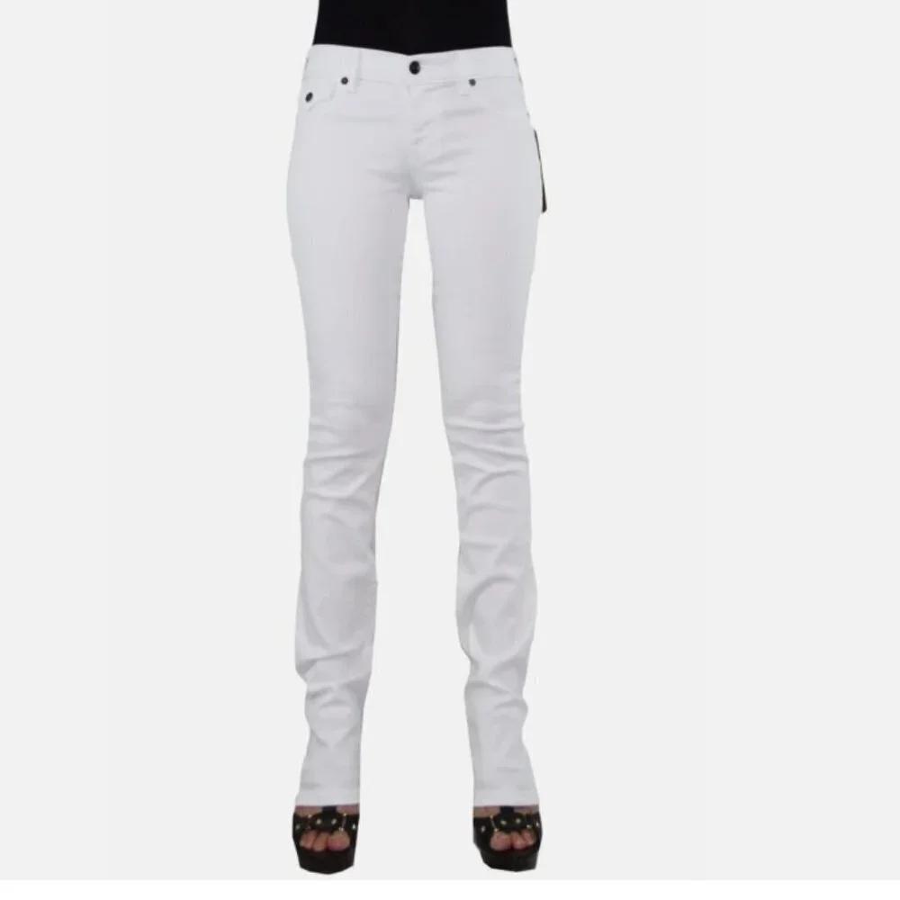 True Religion Cora White Mid Rise Straight - Size 27 - Picture 4 of 15